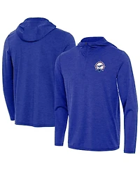 Antigua Men's Heather Royal Los Angeles Dodgers Back-to-Back World Series s Tidy Quarter-Zip Hoodie