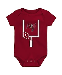 Outerstuff Boys and Girls 3 Piece Tampa Bay Buccaneers Littlest Player Bodysuit Set