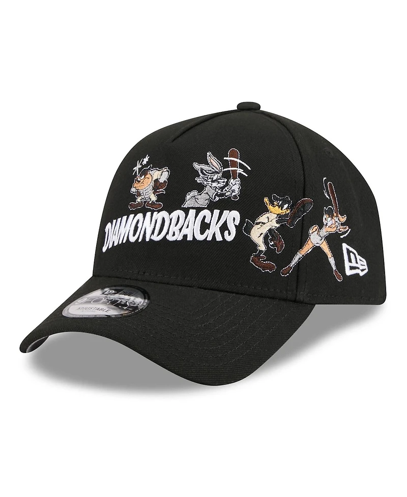 New Era Big Boys and Girls Black Arizona Diamondbacks Looney Tunes A-Frame 9FORTY Adjustable Hat