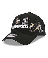 New Era Big Boys and Girls Black Arizona Diamondbacks Looney Tunes A-Frame 9FORTY Adjustable Hat