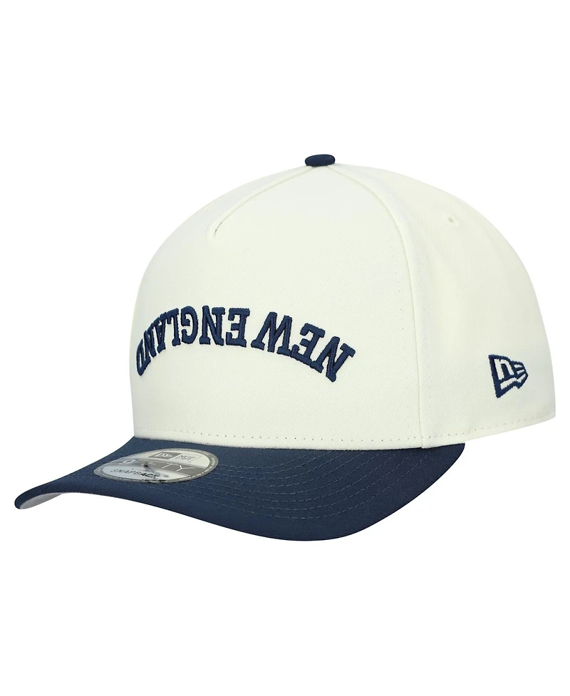 New Era Men's Cream New England Patriots Upside Down 9FIFTY A-Frame Snapback Hat