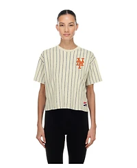 New Era Women's Cream New York Mets Throwback Boxy T-Shirt