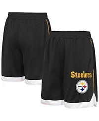Outerstuff Big Boys and Girls Black Pittsburgh Steelers All Star Mesh Shorts