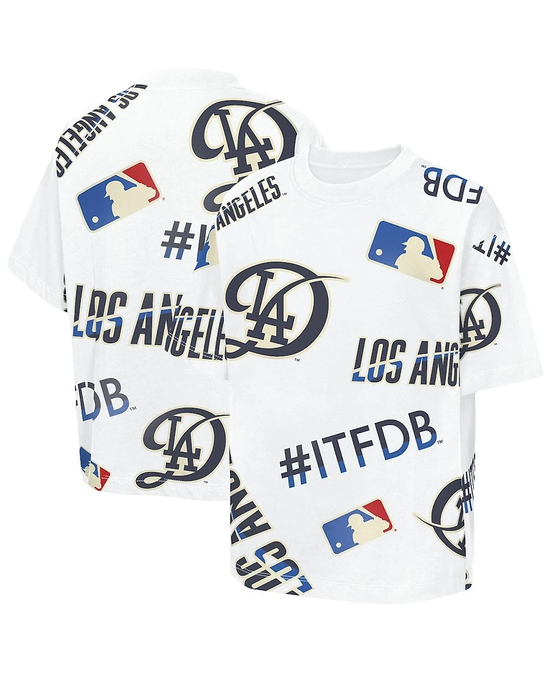 Outerstuff Big Boys and Girls White Los Angeles Dodgers Circus Catch T-Shirt