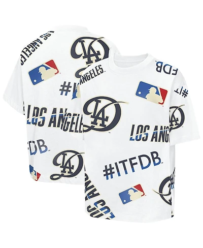 Outerstuff Big Boys and Girls White Los Angeles Dodgers Circus Catch T-Shirt
