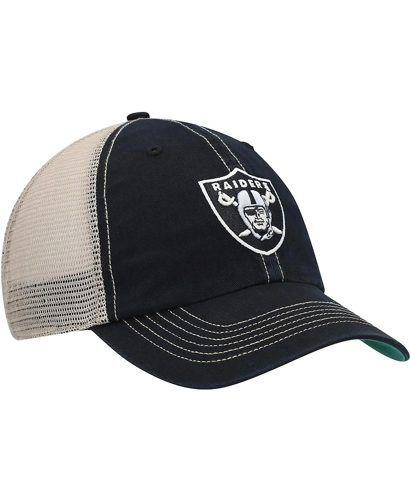 '47 Brand Men's Black/Natural Las Vegas Raiders Team Trawler Trucker Clean Up Snapback Hat