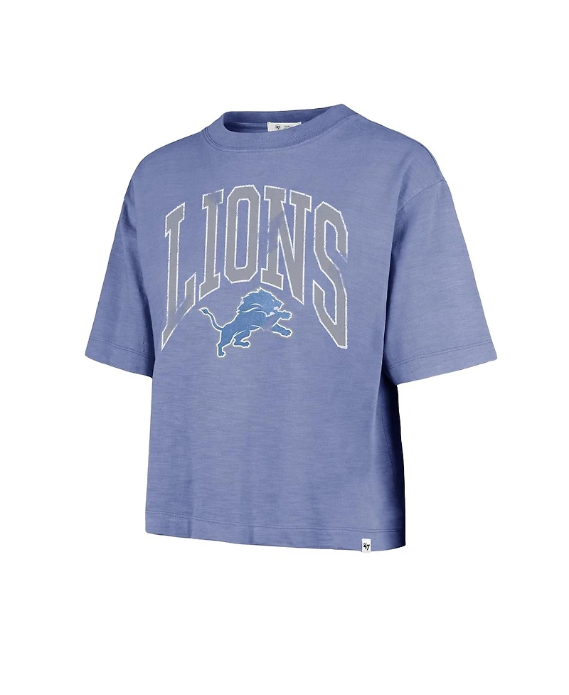 '47 Brand Women's Blue Detroit Lions Cropped Mindi Slub T-Shirt