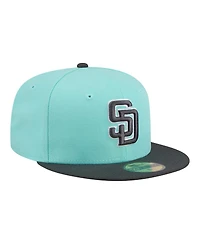 New Era Men's Turquoise/Charcoal San Diego Padres Two-Tone Color Pack 59FIFTY Fitted Hat