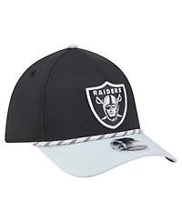 New Era Men's Black/Silver Las Vegas Raiders Rope M-Crown A-Frame 39THIRTY Flex Hat