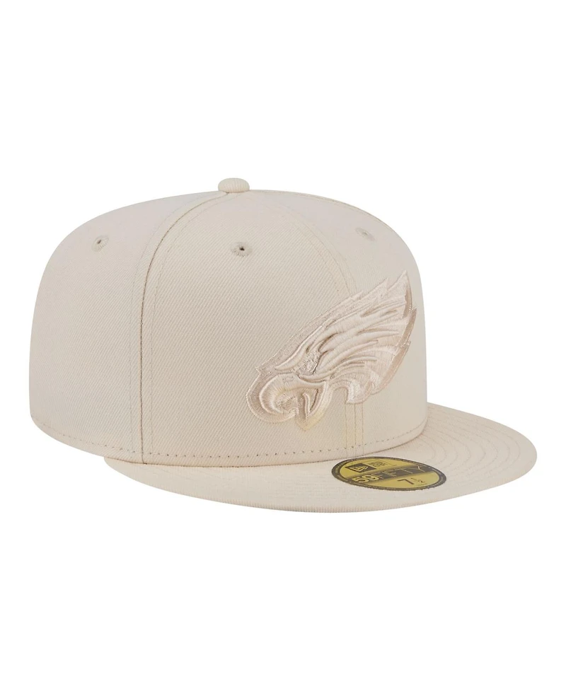 New Era Men's Cream Philadelphia Eagles Color Pack 59FIFTY Fitted Hat