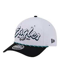 New Era Men's White Philadelphia Eagles Team Loyal A-Frame 9FORTY Adjustable Hat