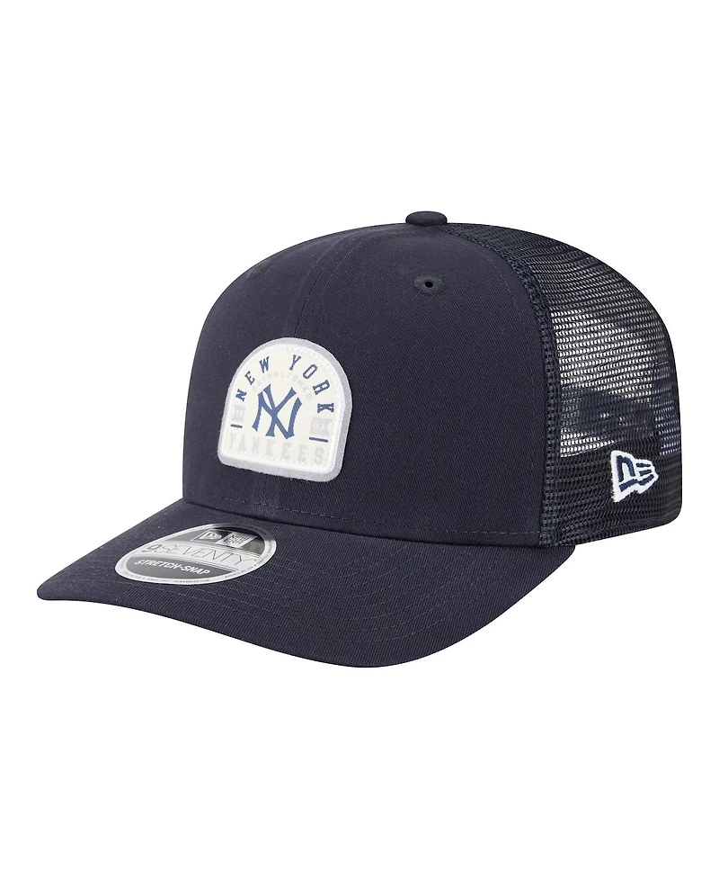 New Era Men's Navy New York Yankees Throwback Contest 9SEVENTY Adjustable Trucker Hat