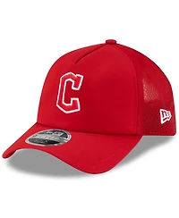 New Era Men's Red Cleveland Guardians 2026 Batting Practice Apex 9FORTY Adjustable Trucker Hat