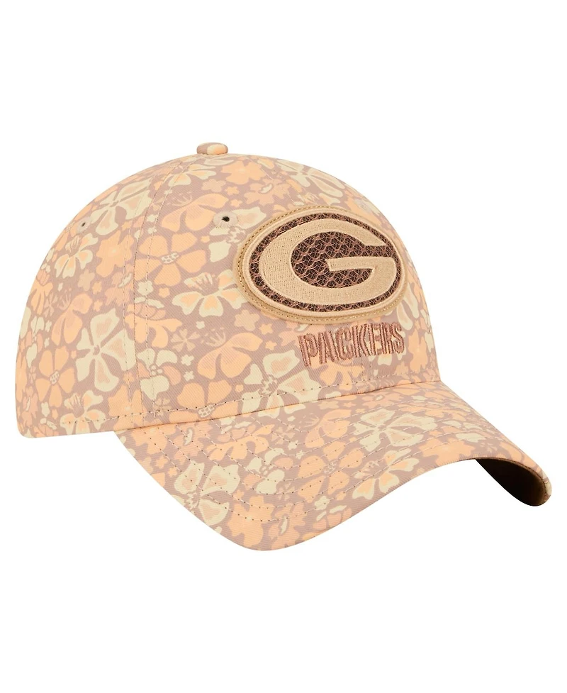 New Era Women's Tan Green Bay Packers Floral 9TWENTY Adjustable Hat