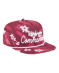 New Era Men's Burgundy Washington Commanders Palm Print A-Frame 9FIFTY Snapback Hat
