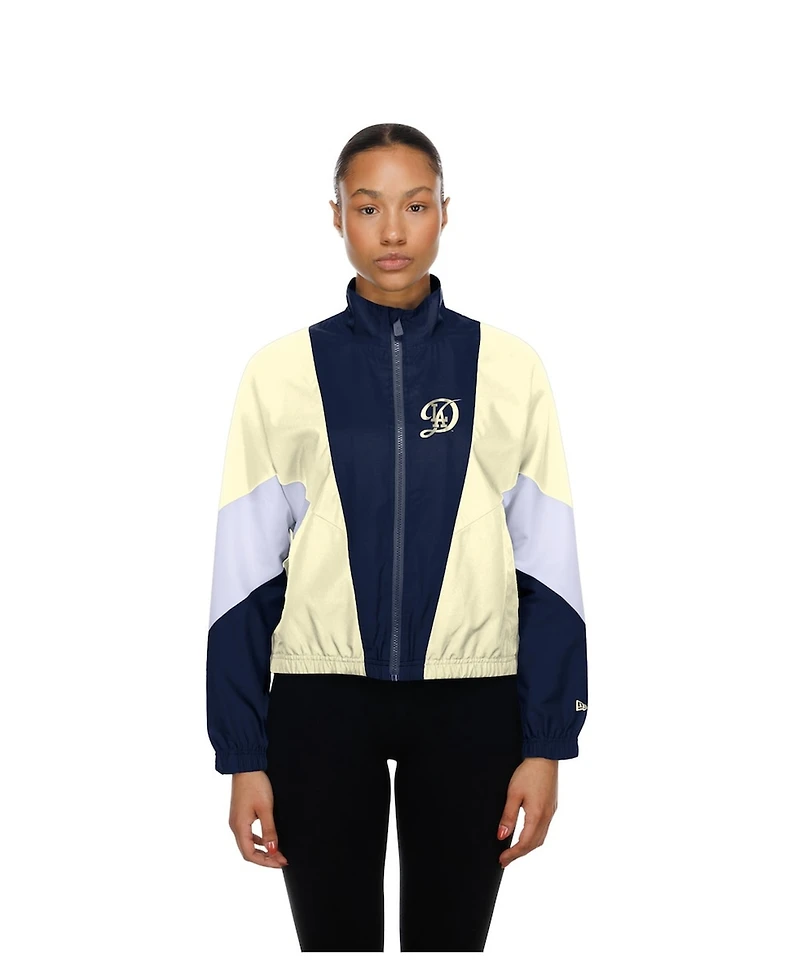 New Era Women's Navy/Cream Los Angeles Dodgers Leisure City Connect Full-Zip Windbreaker Jacket