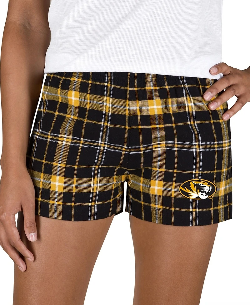 Concepts Sport Women's Black/Gold Missouri Tigers Ultimate Flannel Shorts