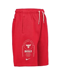 Nike Big Boys and Girls Red Chicago Bulls Courtside Club Fleece Shorts