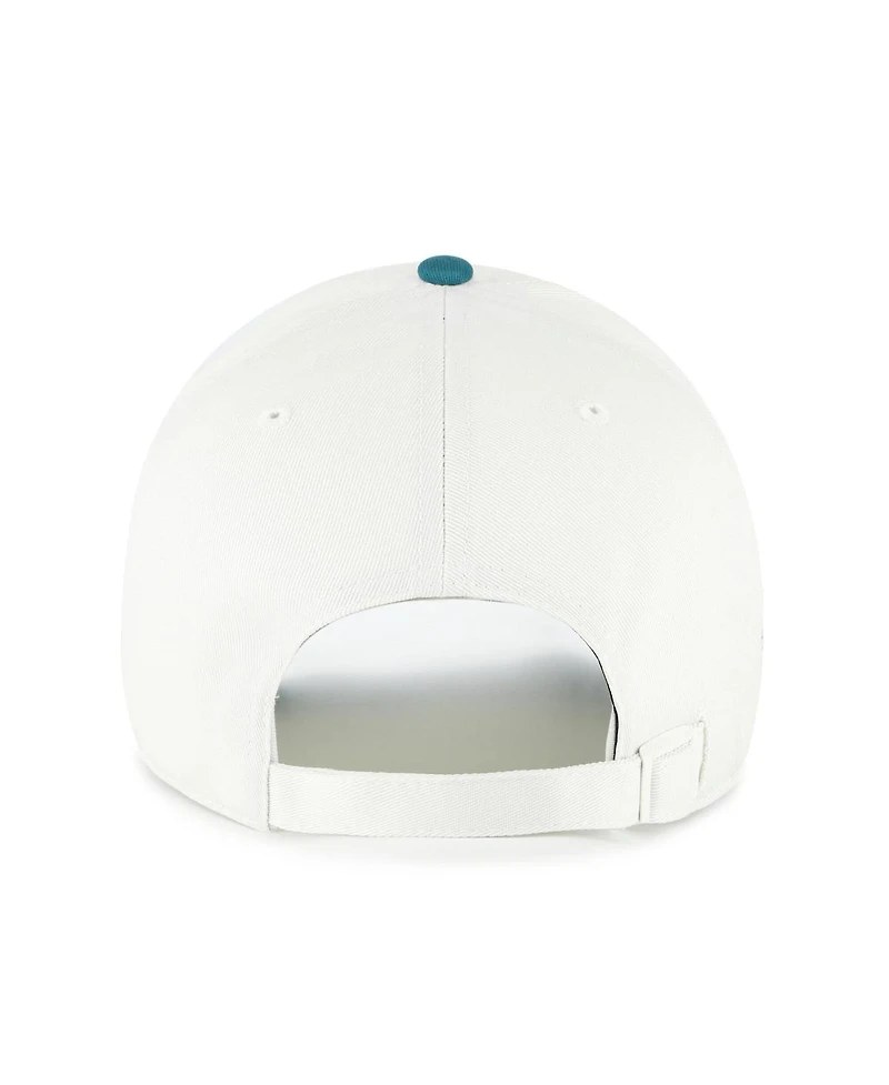 '47 Brand Men's White/Teal Athletics Contemporary Tonal Clean Up Adjustable Hat
