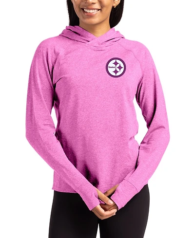 Cutter & Buck Women's Pink Pittsburgh Steelers Tonal Logo Adapt Knit Raglan Pullover Hoodie