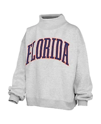 Pressbox Women's Heather Gray Florida Gators Oversized Nelson Mock Neck Sweatshirt