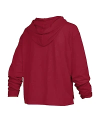Pressbox Women's Cardinal Arkansas Razorbacks Nelson Arch Over Logo Long Sleeve Hooded Slub T-Shirt