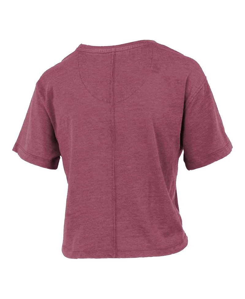 Pressbox Women's Garnet South Carolina Gamecocks Waist Length Script Over Logo T-Shirt