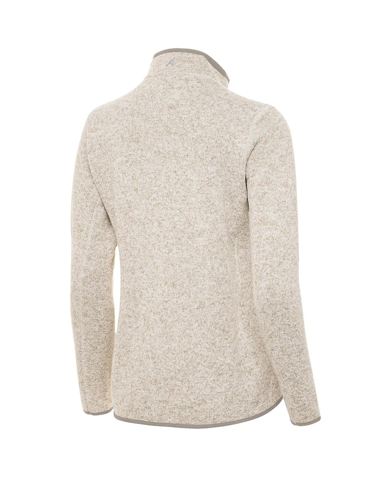 Antigua Women's Oatmeal Indiana Fever Fortune Half-Zip Pullover Jacket