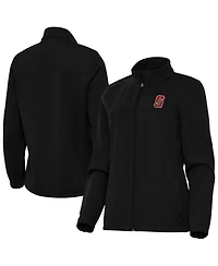 Antigua Women's Black Stanford Cardinal Links 2 Golf Full-Zip Jacket