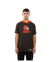 New Era Men's Brown Cleveland Browns Combine Authentic Hooded Raglan Short-Sleeve T-Shirt