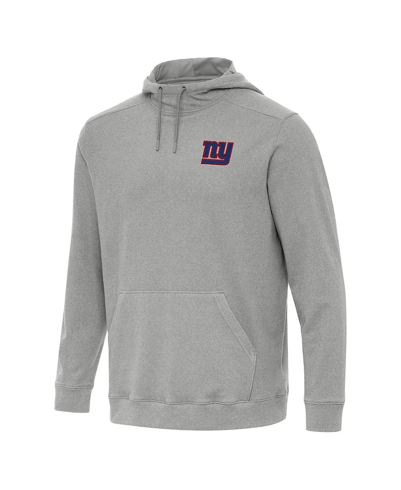 Antigua Men's Heather Gray New York Giants Cloud Pullover Hoodie