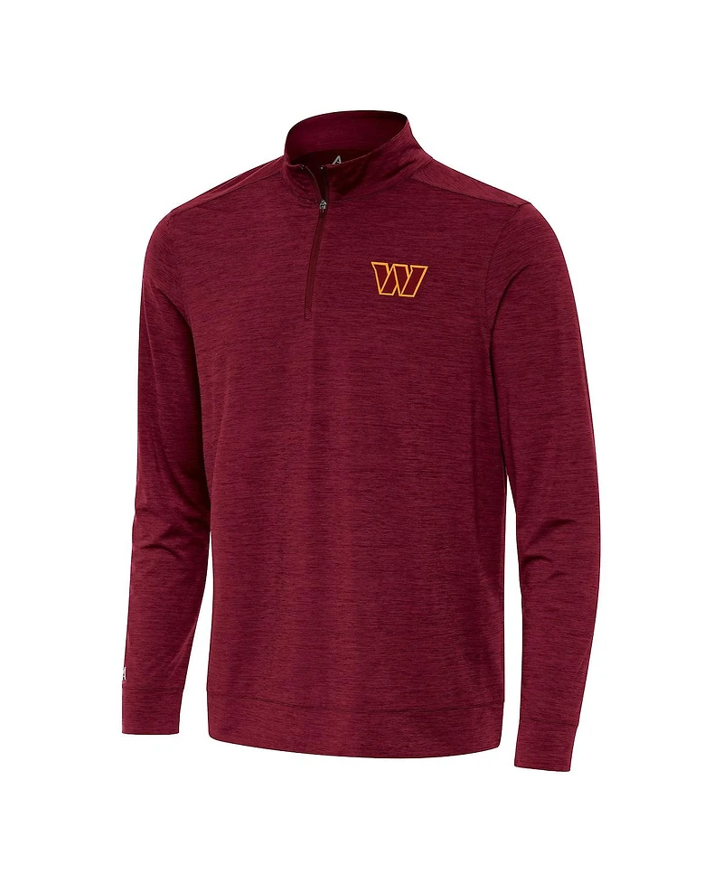 Antigua Men's Burgundy Washington Commanders Bright Quarter-Zip Top