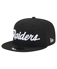 New Era Men's Black Las Vegas Raiders Core Team Script 9FIFTY Snapback Hat