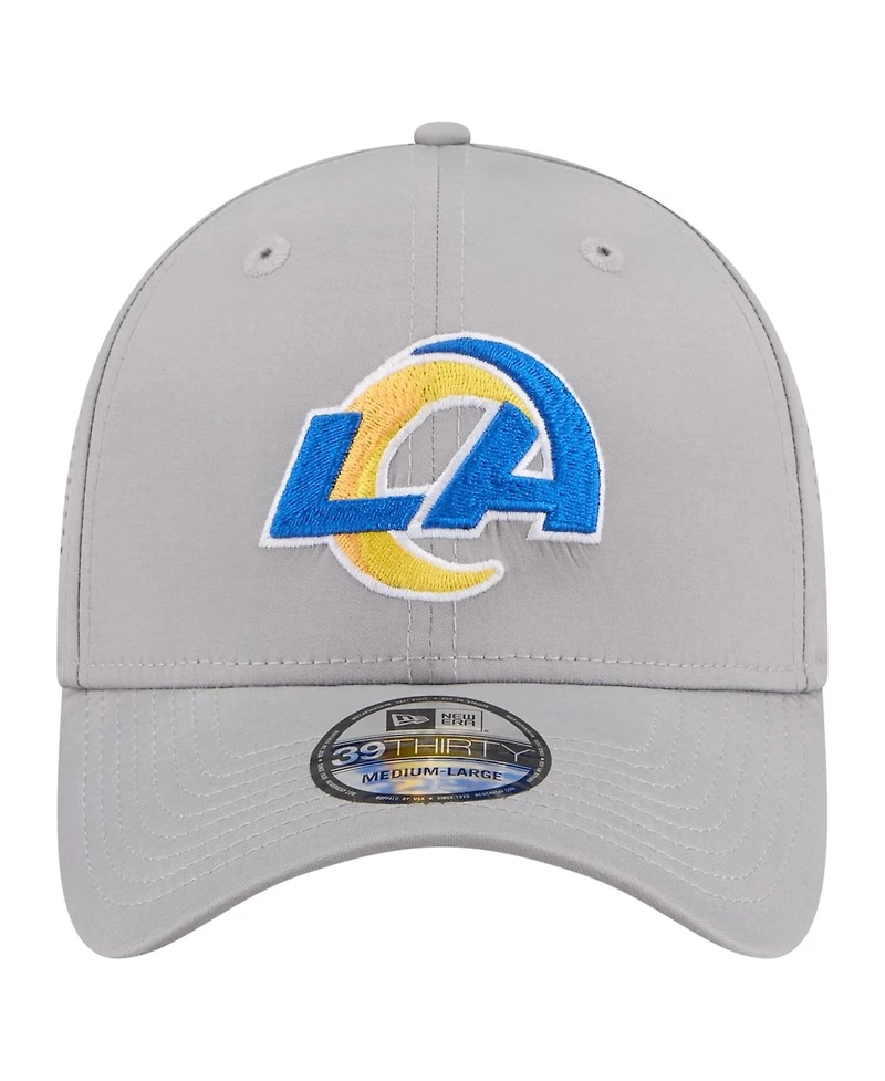 New Era Men's Gray Los Angeles Rams Perforated 39THIRTY Flex Hat