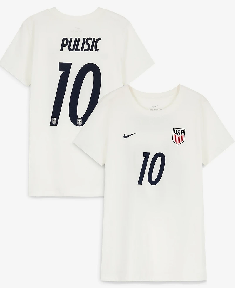 Nike Women's Christian Pulisic Cream Usmnt Home Name Number T-Shirt