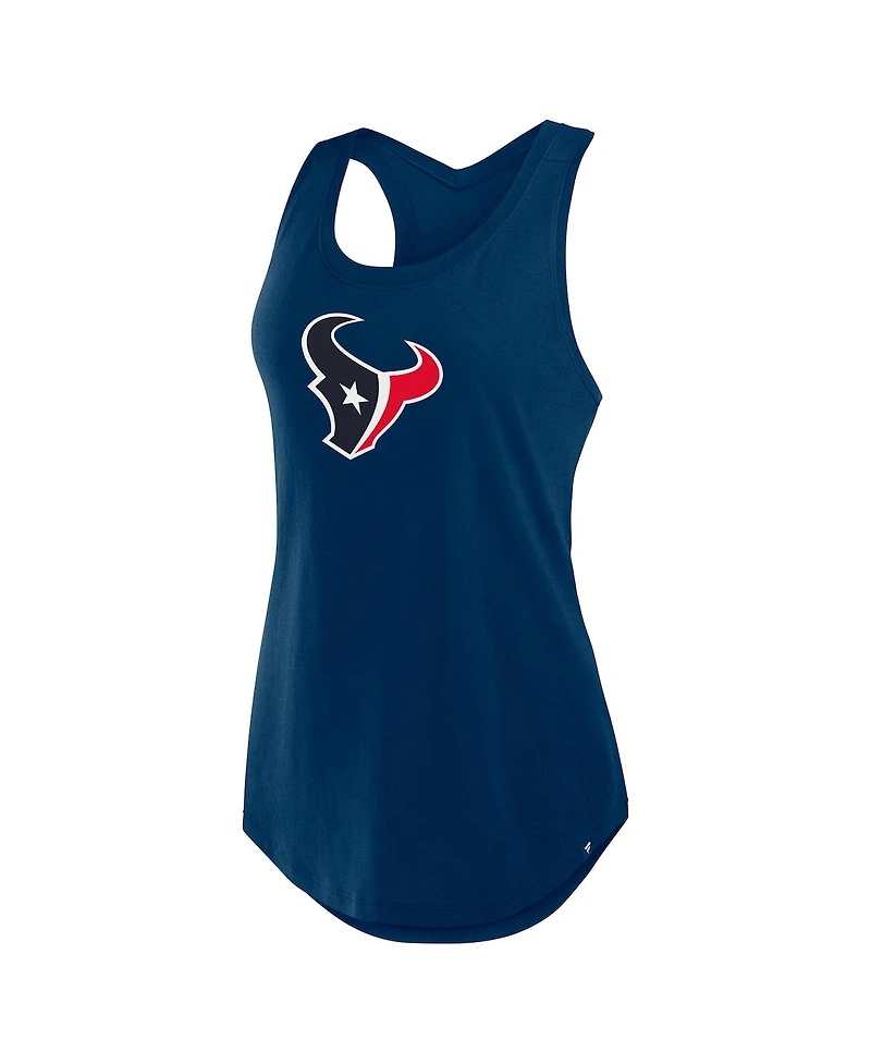 Fanatics Women's Navy Houston Texans Iron Fan Tank Top
