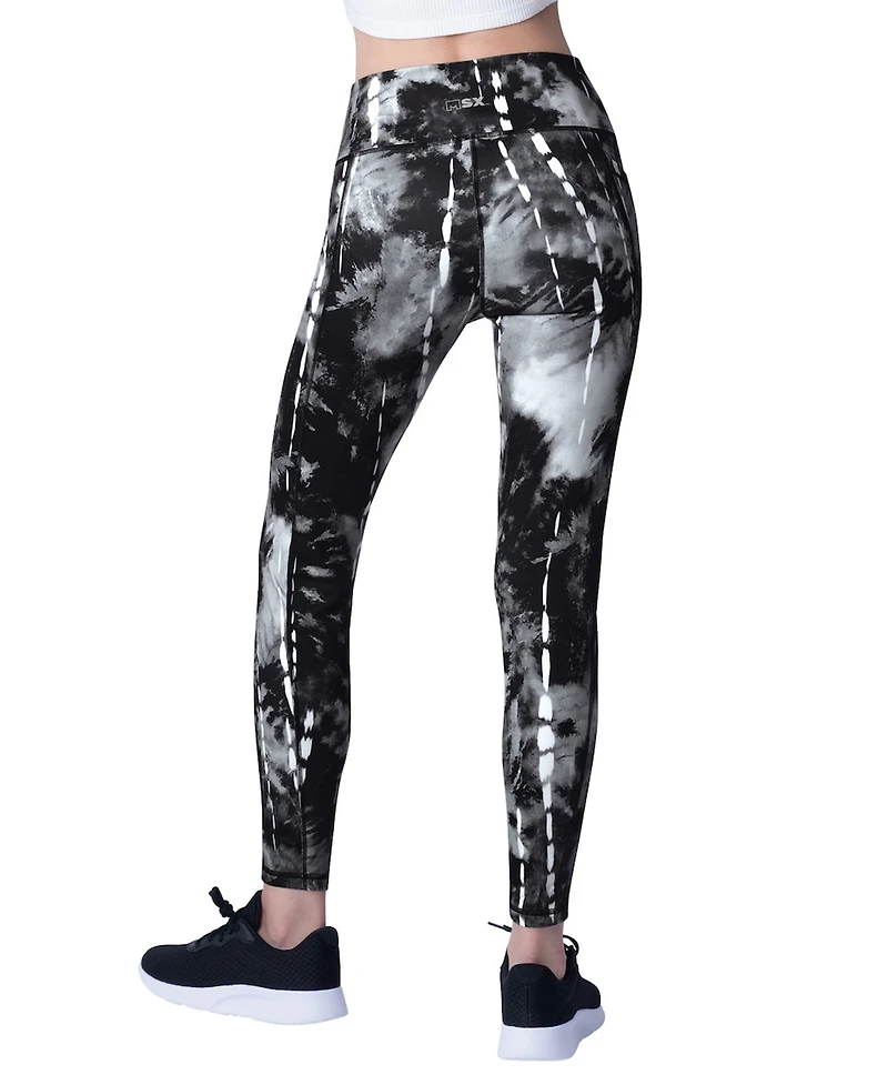 Msx By Michael Strahan Women's Black New Orleans Saints Serena Tie-Dye Leggings