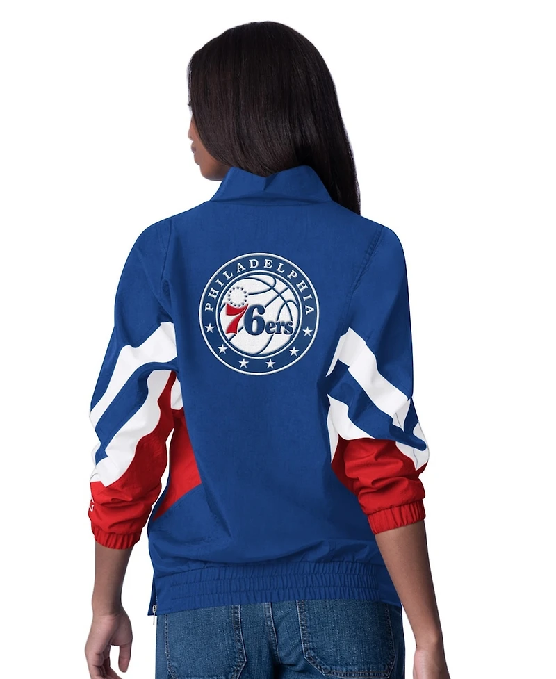 Starter Women's Royal Philadelphia 76ers Renegade Oxford Half-Zip Jacket