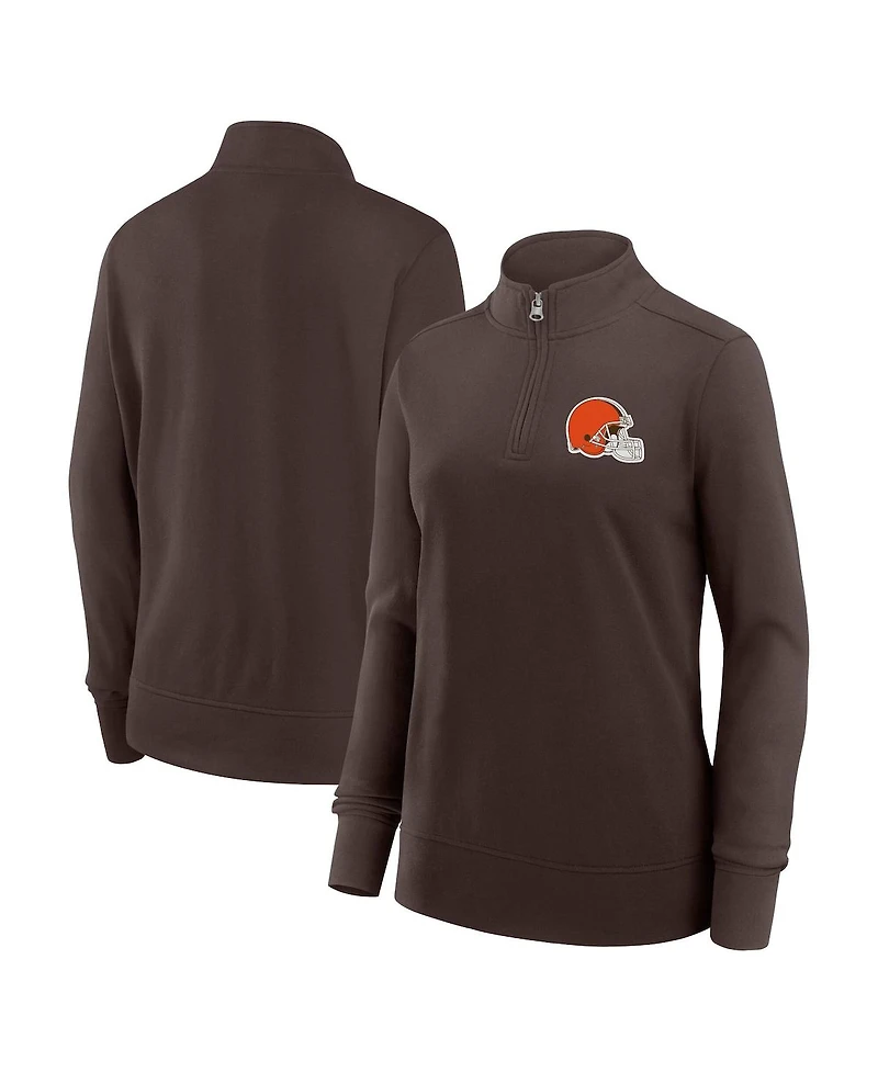 Logo Athletic Women's Brown Cleveland Browns Velocity Quarter-Zip Jacket