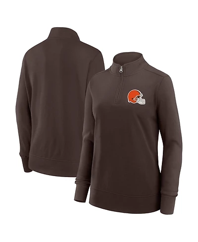 Logo Athletic Women's Brown Cleveland Browns Velocity Quarter-Zip Jacket