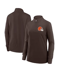 Logo Athletic Women's Brown Cleveland Browns Velocity Quarter-Zip Jacket