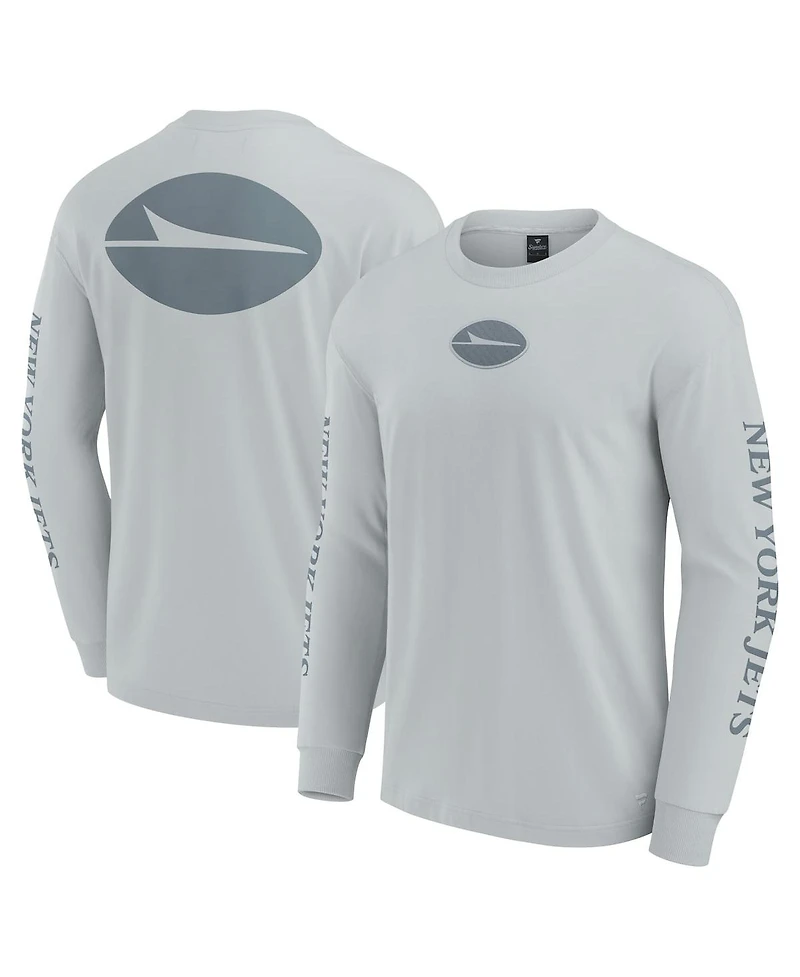 Fanatics Men's and Women's Gray New York Jets Elements Strive Long Sleeve T-Shirt