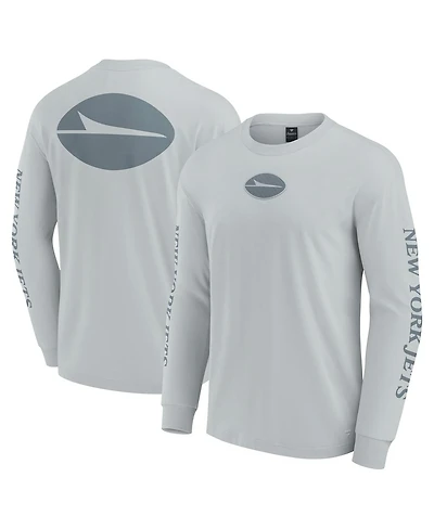 Fanatics Men's and Women's Gray New York Jets Elements Strive Long Sleeve T-Shirt