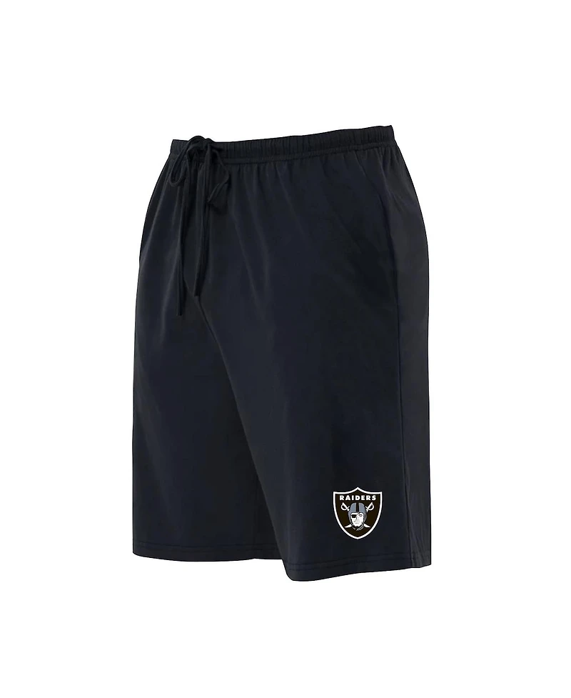 Concepts Sport Men's Black Las Vegas Raiders Big Tall Fleece Lounge Shorts