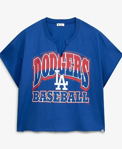 '47 Brand Women's Royal Los Angeles Dodgers Plus Win Big Oversized Notch-Neck T-Shirt