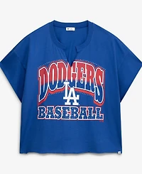 '47 Brand Women's Royal Los Angeles Dodgers Plus Win Big Oversized Notch-Neck T-Shirt