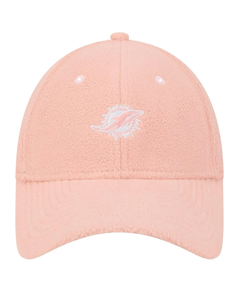 New Era Women's Light Pink Miami Dolphins Cozy Sherpa 9FORTY Adjustable Hat