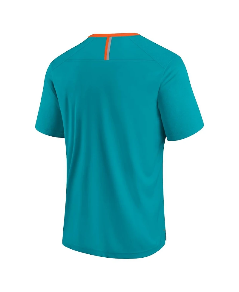 Fanatics Men's Aqua Miami Dolphins Defender Fade Slant T-Shirt