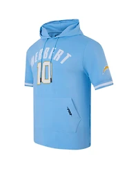 Pro Standard Men's Justin Herbert Powder Blue Los Angeles Chargers Player Name Number Hoodie T-Shirt