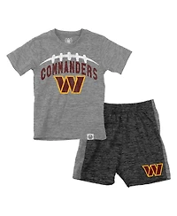 Wes & Willy Toddler Gray/Charcoal Washington Commanders T-Shirt and Shorts Set